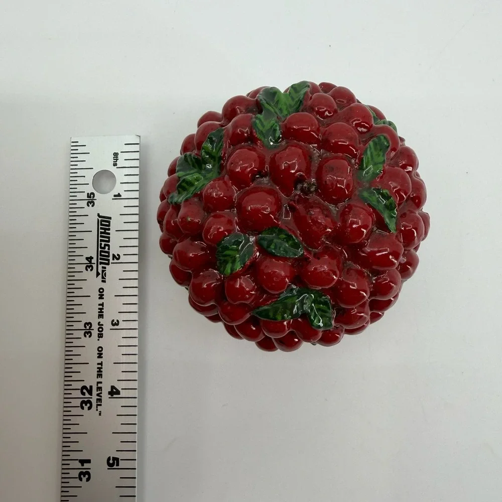 Vtg Harry and David Cranberry Candles SET of 4 Balls 3
